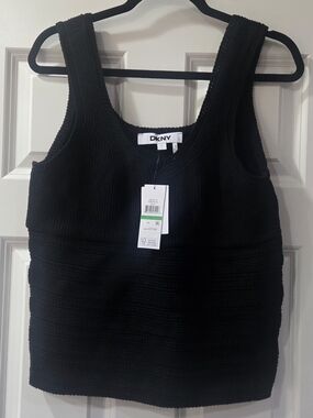 DKNY Black Knit Tank Top